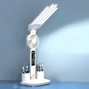 Reading Lamp with Clock Date Temperature Decoration Foldable Portable Desk Lamp