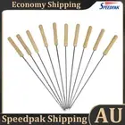 10Pcs Barbecue Skewer Stainless Steel 8 Inch Shish Kebob Sticks BBQ Skewers AU