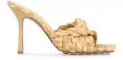BOTTEGA VENETA Macadamia Raffia Mules New And Authentic