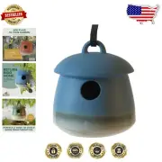 Spacious Outdoor Bird House in Soft Blue - Perfect for Small Cavity Nesters