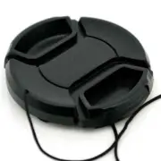 49mm Lens Cap Center Pinch Snap On Front Cover String for Canon Nikon Sony e159