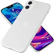 [NALIA] Extra Thin Hard Case Compatible with iPhone 12 / iPhone 12 Pro, Ultra Slim Case Phone Cover Matte Lightweight Mobile Phone Case, Thin Hardcover Smartphone Bumper Protection, Colour: White