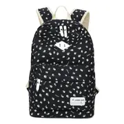 Women Canvas Floral Backpack Casual Shoulder Bag Travel Laptop School Bag Rucksack BLACK COLOR