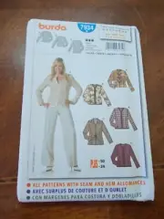Burda Sewing Pattern # 7934 New And Uncut Jacket Sizes 10 - 24