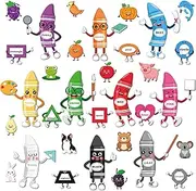 Color Bulletin Board Classroom Decorations Crayon Shapes Fruit Animal Cutouts Bulletin Board Set for Cardboard Classroom Toddler Teacher Supplies Chalkboard Nursery Back to School Home Wall Door Decor