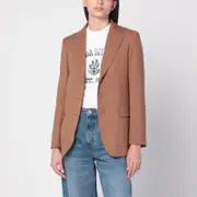 [Max Mara Studio] Single-breasted jacket in hazelnut colour 40 IT Brown