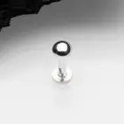 14 Karat White Gold Dome Top Threadless Push-In Flat Back Stud Labret