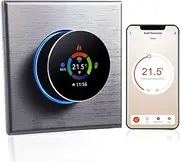 WiFi Smart Thermostat Temperature Controller Weekly Programmable Button Control/Mobile APP/Voice Control Compatible with Alexa/Google Home, for Water Heating 5A Silver Water Heating
