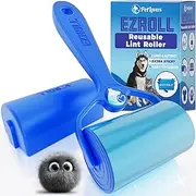 PetLovers EzRoll Reusable Lint Roller - Sticky for Life & Multi-Purpose Pet Hair Dust & Lint Remover for Clothing Upholstery & Cars - Sustainable Washable & Efficient