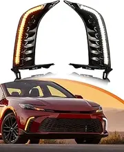 OKLSG LED Fog Lights Kit for 2025 Toyota Camry SE XSE DRL Daytime Running Lights Amber Turn Signal Fog Lamps Toyota Camry Accessories