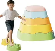Kids Stepping Stones - Stepping Balance Stones Play Set - Educational Toys Non-Slip Playset, Toddler Sensory Games for Coordination, Obstacle Course