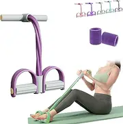 21 Fitness Resistance Bands-4 Tube Pedal Ankle Puller, Pedal Resistance Band with Handle, Stretch Bands for Exercise Sit Up Exercise Equipment for Abdomen, Waist, Arm, Leg