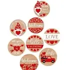 8pcs/set Round Shape Coasters Dish Pad Love Pattern Wine Glass Mat Hotels
