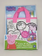 Pappa Pig Coloring Tote Fashion Tote Activity Design Your Own