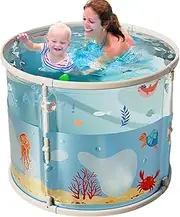 Foldable Tub - Cold Plunge Tub - Portable Foldable Large Soaking Cold Hot Water Bathtub for Travel Children Boys Girls Adults