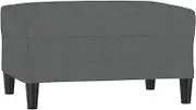 vidaXL Dark Grey Footstool - Modern Compact Fabric Upholstered Stool for Living Room - Comfortable Seating and Footrest - Plywood Frame