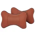 2PCS Car Neck Pillow, Comfortable Soft Breathable Leather Car Head Neck Rest ...