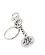 Scripture Keychain, Do Not Be Afraid Or Discouraged Charm Keychain, 2 Chronicles