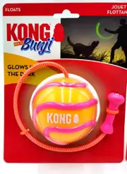 Kong Wavz Bunji Ball High Viz Large Orange Dog Fetch Toy