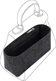Lckaey Bag Organizer insert for hermes kelly bags insert Purse organizerY074black-L