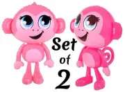 (Set of 2) 24" Pink Baby Monkey Inflatable Inflate Blow Up Toy Party Decoration