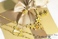 在飛比找Yahoo!奇摩拍賣優惠-甜美花朵套組 黃金套組 黃金項鍊 純金項鍊 結婚套組結婚金飾