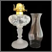 THREE 3 FACE LAMP ETCHED CRYSTAL MADE IN USA from MOLD FORMERLY OWNED BY ALADDIN