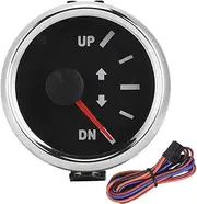 Boat Trim Gauge,52mm/2in UP DN Stainless Steel Boat Trim Gauge 0-190ohm Signal Trim Tilt Indicator Red Backlight,Suitable for Engines, Generator Sets(Black)