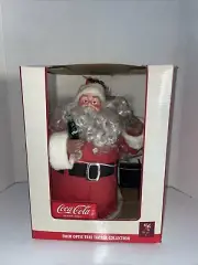 New Vintage Coca-Cola Santa Fiber Optic Tree Topper Collection Rare HTF!