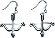 Sportybella Archery Earrings- Girls Bow and Arrow Charm Dangle Earrings, Archery Jewelry, for Women, Teens and Girls