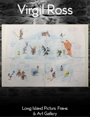 Virgil Ross Original Signed Model Sheet Drawings for The Looney Bin