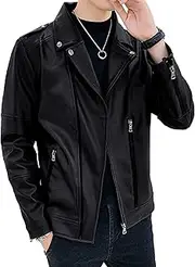 [Zylphorix] Men's Fashion Leather Jacket - Elegant Green Color with Versatile Style & Comfortable All-Day Fit