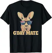 [X.Style] G'Day Mate Kangaroo Aussie Australia Roo G'Day Mate ds750 T-Shirt (L) Black