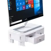 Monitor Riser Stand Height Adjustable Laptop Stand with Drawer-White