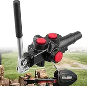 25GPM 3500PSI Hydraulic Log Splitter Valve Adjustable Detent,Auto Return Detent Lever Handle,(1/2" Work Ports)