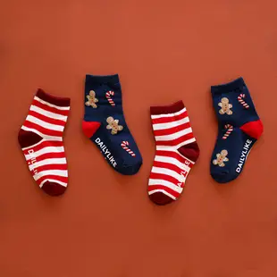 AHUA阿華有事嗎 韓國Dailylike童襪 聖誕盒裝中筒襪 四入組 聖誕襪 聖誕禮物 交換禮物 KCD0042