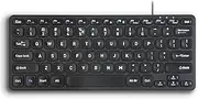 Perixx PERIBOARD-416 Wired Mini USB Keyboard with 4 Hubs - Scissor Keys - Media Keys - US English