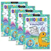 4x Kaleidoscope Dinosaurs Colour-Me Magnets Childrens Colouring Book Craft 3y+