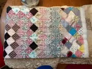 100% Cotton New Handmade Patchwork Quilt–Vintage-Patchwork 73"x62" Needs Border
