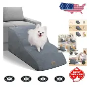 Gentle Slope Pet Steps for Older Dogs - High Density Foam & Lint Roller Included