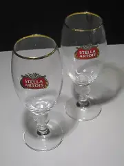 2 NEW Stella Artois Chalice 40 CL Beer Glasses Pub Bar stemware Goblet Man Cave