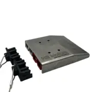 Stainless Steel Twin Surface Mount 50A Anderson Plug Cover + x1 RED Grey & Cap