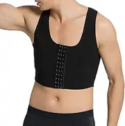 [Maiyifu-GJ] Men's Chest Vest Flat Corset Tank Top Clasp Bust Corset Rows Shapewear Compression Body Shaper Vest