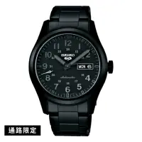 在飛比找momo購物網優惠-【SEIKO 精工】5Sports系列全黑軍風機械錶39.4