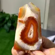 76G Natural red blossom stripe agate Obelisk Quartz Crystal Tower Healing