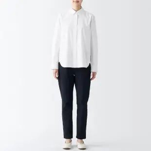 【MUJI 無印良品】女有機棉水洗平織布長袖襯衫(共6色)