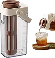 1L Cold Brew Coffee Maker, Ice Tea Brewer Pitcher, Iced Coffee Pitcher Brewer, Leak Proof Container with Handle Lid, Kitchen Supplies for Outdoor Sports Travel Hiking Camping