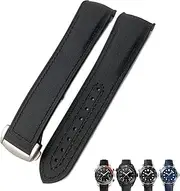 [KAVJU] 21mm 22mm Rubber Nylon Watch Band 19mm 20mm for Omega Strap Planet Ocean Seamaster 300 Rubber Bracelet