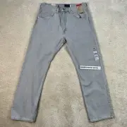 [34x32] LEVIS SILVERTAB Straight-Fit Zip 90s Vtg Denim Jeans Pants Bliss Grey