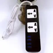 Power Strip 2 Outlet Plugs 20W 5V/4A 2x 2A 2 x1A USB Ports 3ft Cord Portable